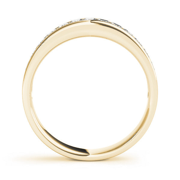 Yellow gold Princess Cut Diamond Channel Set Eternity Band