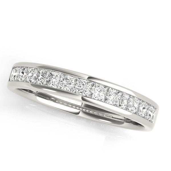 White gold Princess Cut Diamond Channel Set Eternity Band