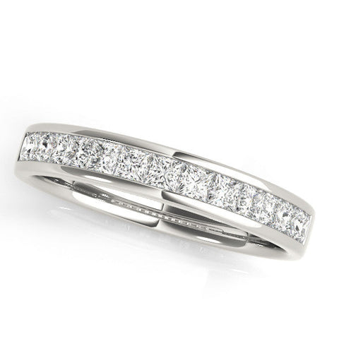 White gold Princess Cut Diamond Channel Set Eternity Band