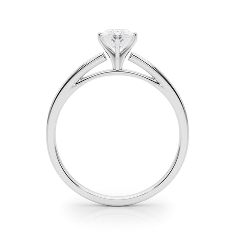 White gold Marquise Solitaire Diamond Engagement Ring with Four-Prong Setting on a Classic Band