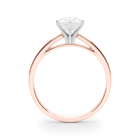 Rose gold Pear Solitaire Diamond Engagement Ring with Four-Prong Setting on a Classic Band