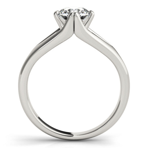 Platinum Round Solitaire Split Shank Prong Set Ring