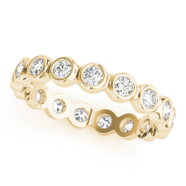 Yellow gold Bezel-Set Round Diamond Eternity Band
