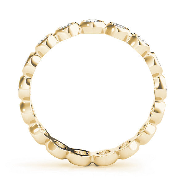 Yellow gold Bezel-Set Round Diamond Eternity Band