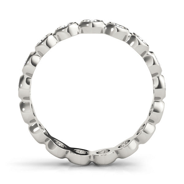 White gold Bezel-Set Round Diamond Eternity Band