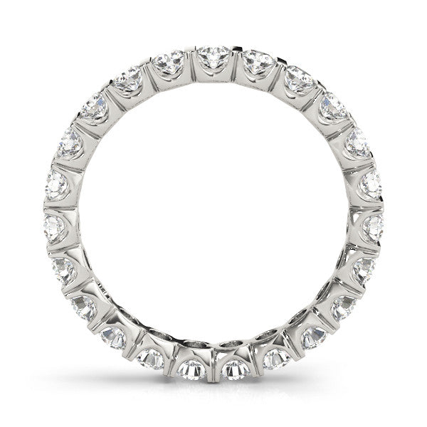 Silver Round-Cut Diamond Eternity Band with Channel Setting