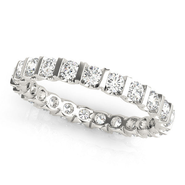 Platinum Round-Cut Diamond Eternity Band with Channel Setting