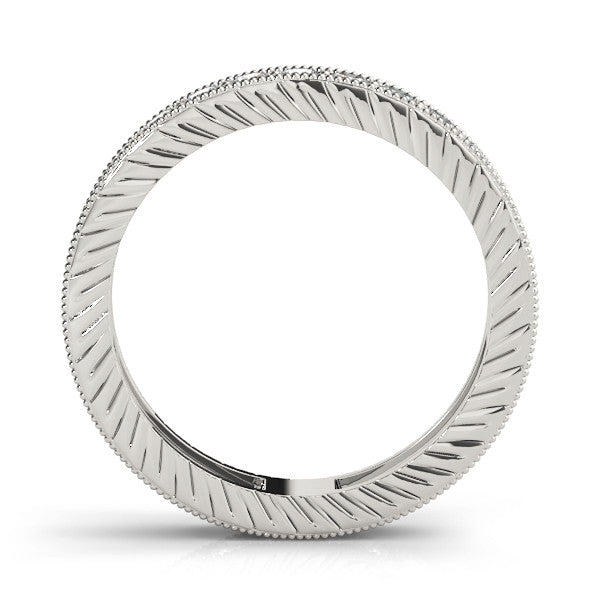 White gold Round Cut Diamond Milgrain Bezel Set Eternity Band
