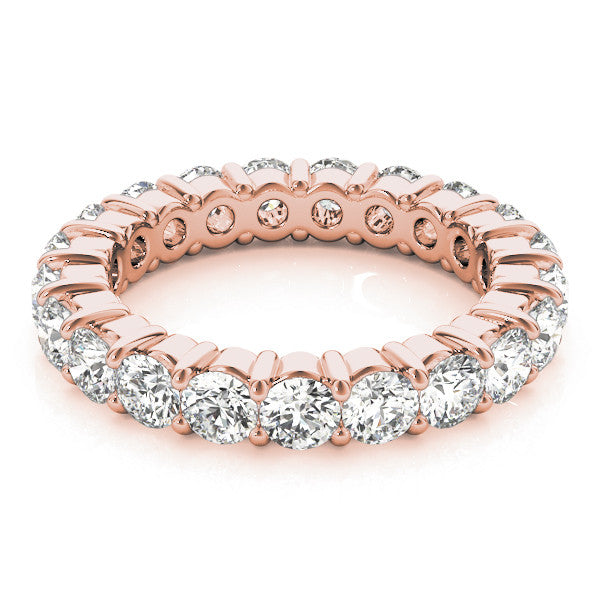 Rose gold Round Diamond Eternity Band with U-Prong Setting