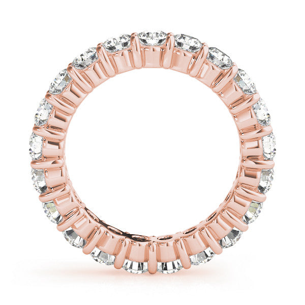Rose gold Round Diamond Eternity Band with U-Prong Setting