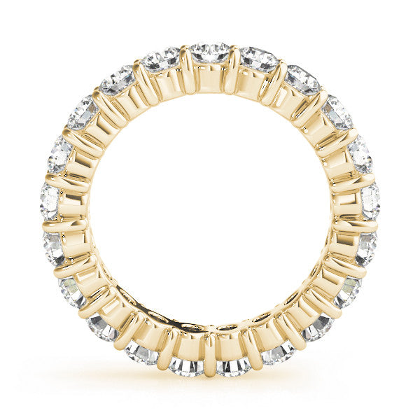 Yellow gold Round Diamond Eternity Band with U-Prong Setting