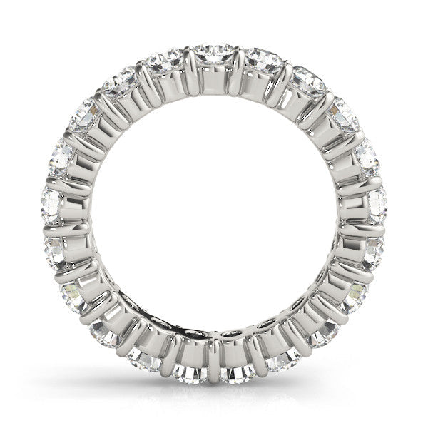 Silver Round Diamond Eternity Band with U-Prong Setting
