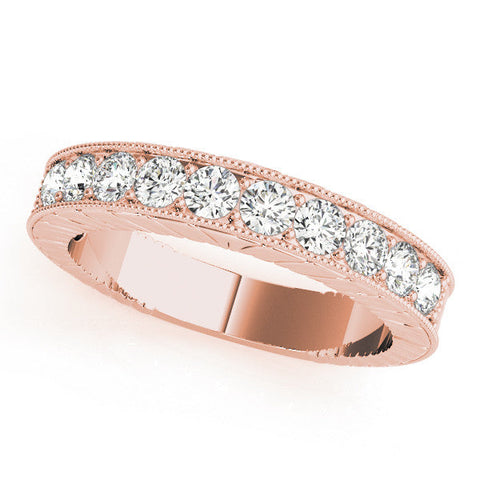 Rose gold Round Cut Channel Set Diamond Eternity Band