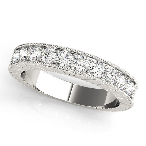Platinum Round Cut Channel Set Diamond Eternity Band