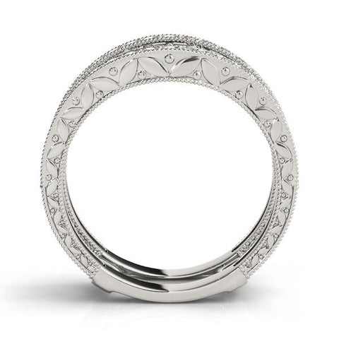 White gold Round Diamond Milgrain Pave Eternity Band with Channel Setting