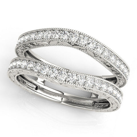 Platinum Round Diamond Milgrain Pave Eternity Band with Channel Setting