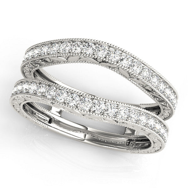 White gold Round Diamond Milgrain Pave Eternity Band with Channel Setting