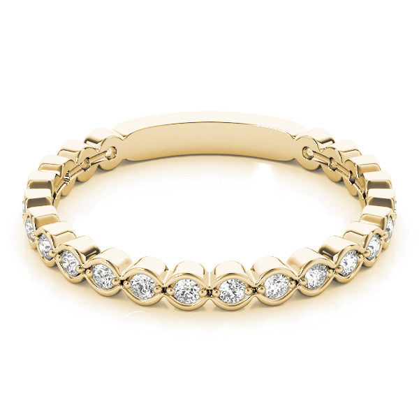 Yellow gold Diamond Bezel Set Round Eternity Band