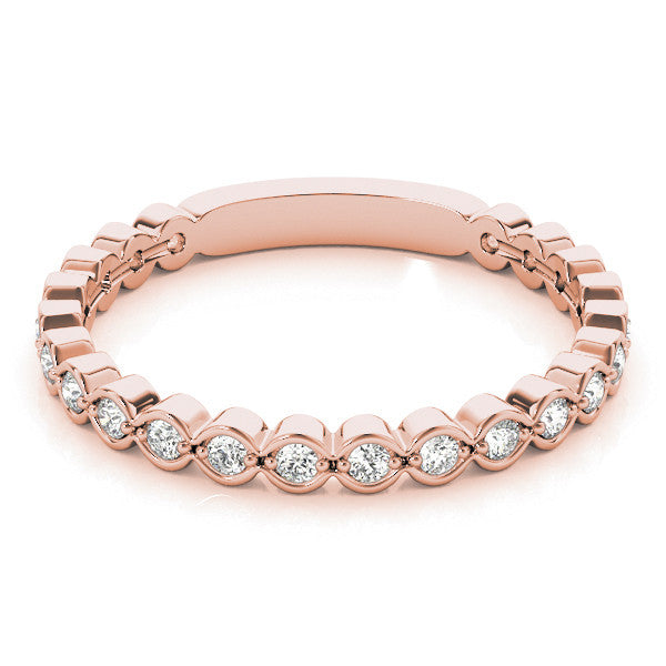 Rose gold Diamond Bezel Set Round Eternity Band
