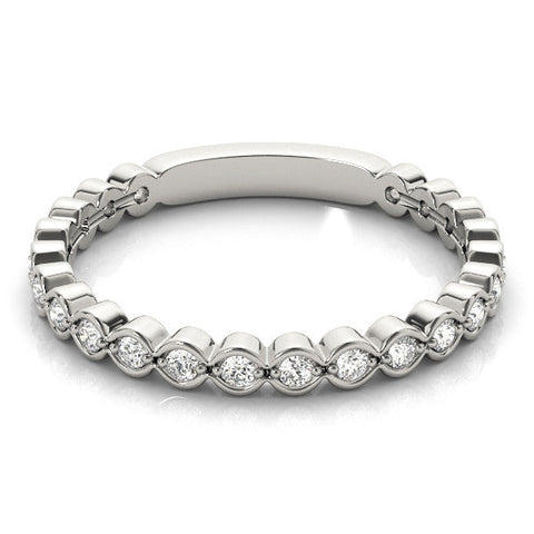 White gold Diamond Bezel Set Round Eternity Band