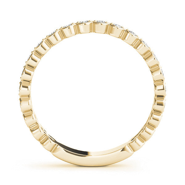 Yellow gold Diamond Bezel Set Round Eternity Band