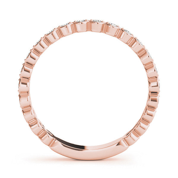 Rose gold Diamond Bezel Set Round Eternity Band