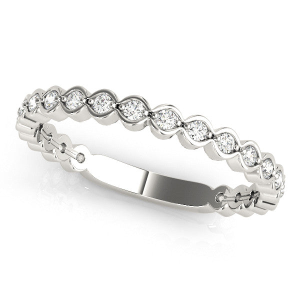 White gold Diamond Bezel Set Round Eternity Band