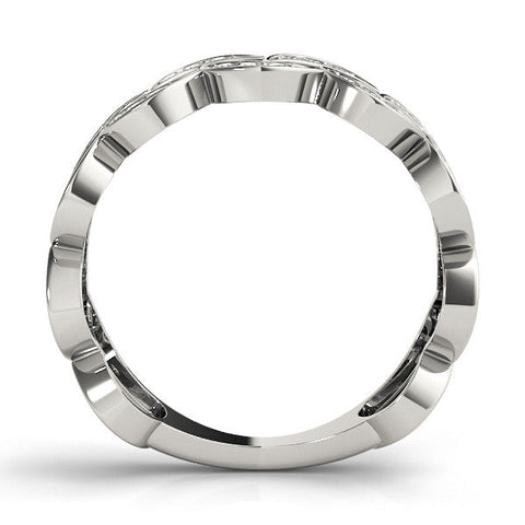 Platinum Pave Round Diamond Interlocking Eternity Band with Bezel Prong Setting