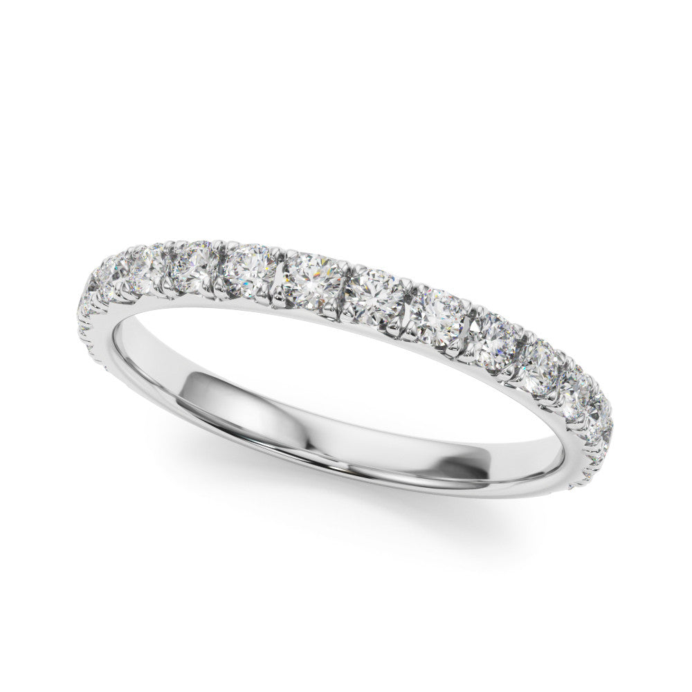 Platinum Round Cut Diamond Eternity Band with Shared Prong Setting