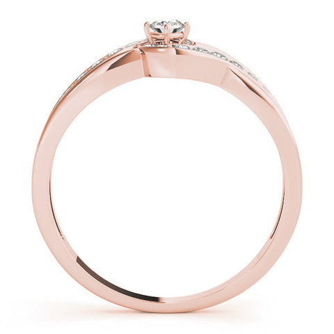 Rose gold Round Diamond Twist Band with Pavé Setting