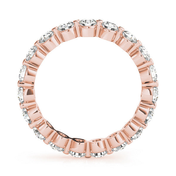 Rose gold Round Diamond Eternity Band with Scalloped Prong Setting