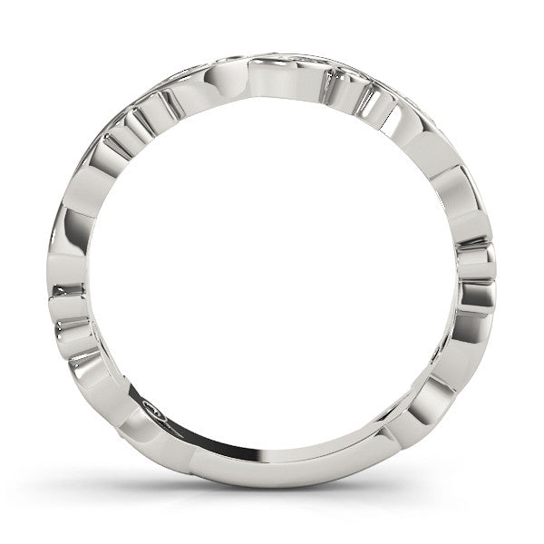 White gold Marquise Diamond Vine Eternity Band with Bezel Setting