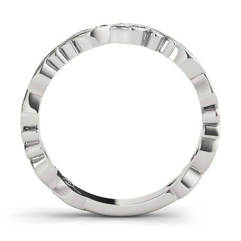 Platinum Marquise Diamond Vine Eternity Band with Bezel Setting