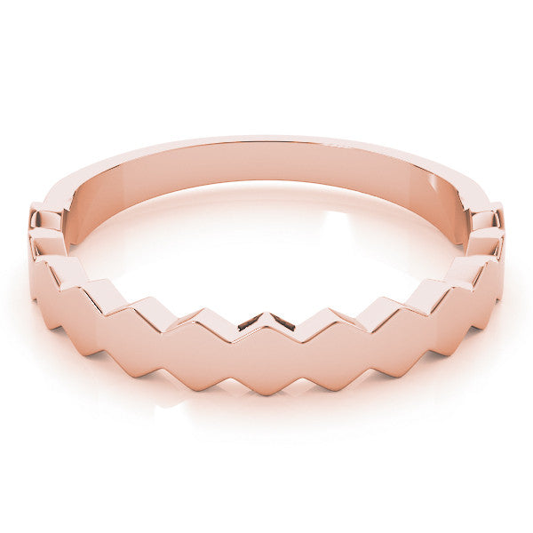 Rose gold Zigzag Chevron Band with No Stone
