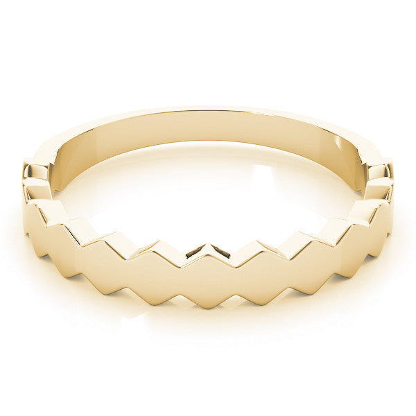 Yellow gold Zigzag Chevron Band with No Stone