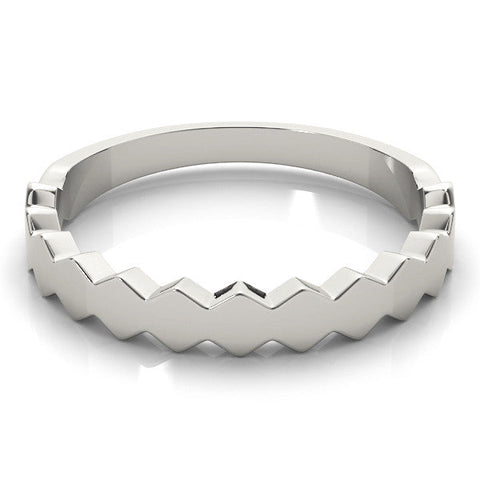 Platinum Zigzag Chevron Band with No Stone