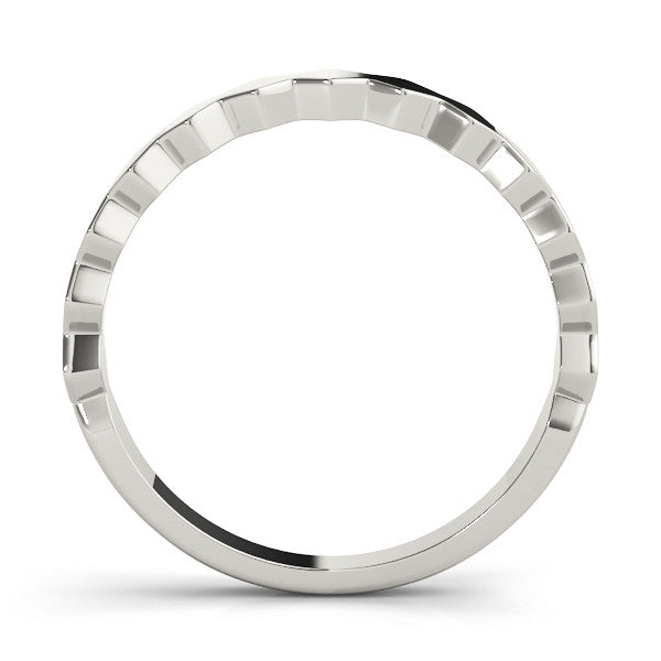 Silver Zigzag Chevron Band with No Stone