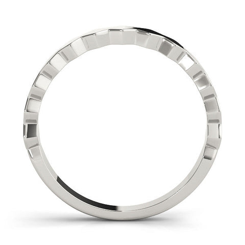 Silver Zigzag Chevron Band with No Stone