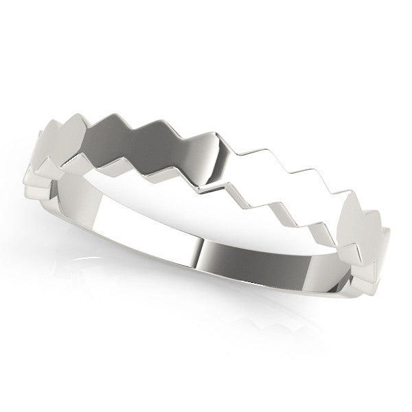 Platinum Zigzag Chevron Band with No Stone