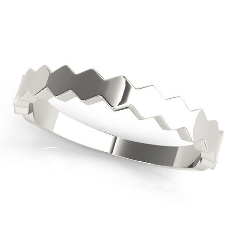 Platinum Zigzag Chevron Band with No Stone