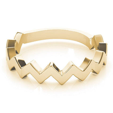 Yellow gold Zigzag Chevron Band