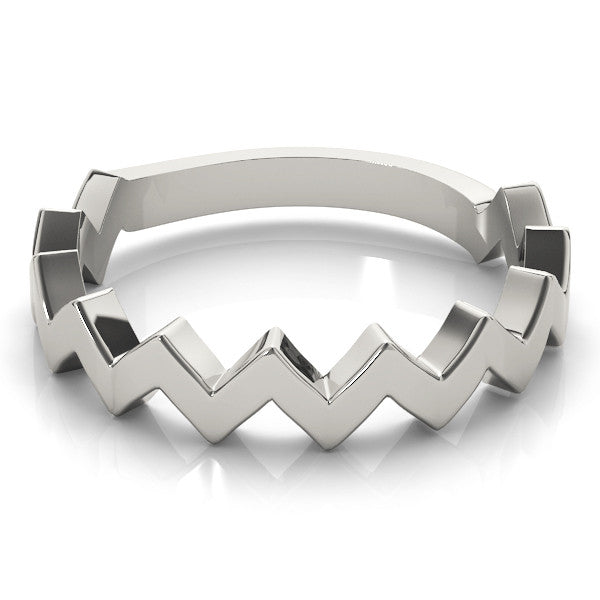 Silver Zigzag Chevron Band
