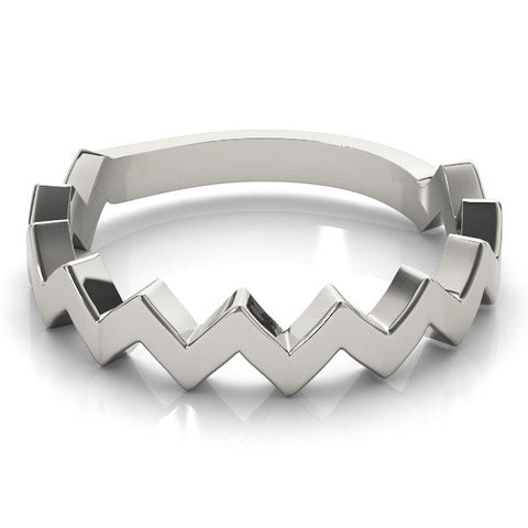 White gold Zigzag Chevron Band