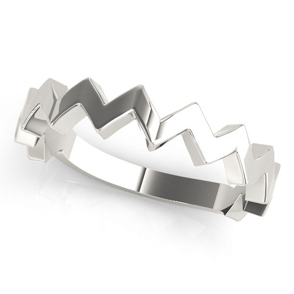 White gold Zigzag Chevron Band