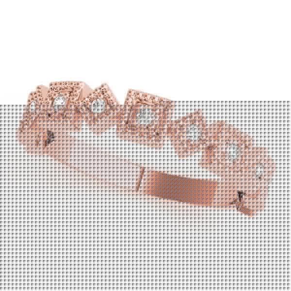 Rose gold Milgrain Square Diamond Eternity Band with Bezel Setting