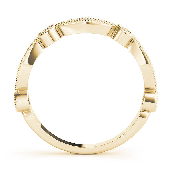 Yellow gold Milgrain Bezel and Marquise Diamond Band