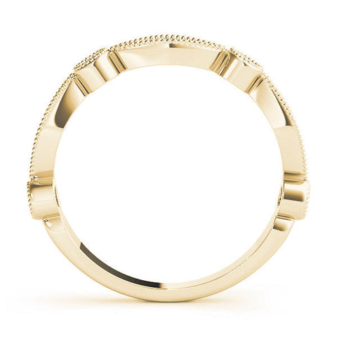 Yellow gold Milgrain Bezel and Marquise Diamond Band