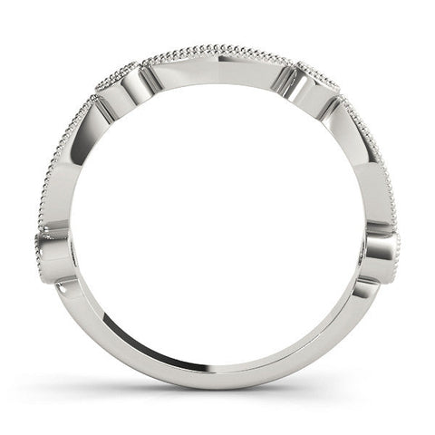 White gold Milgrain Bezel and Marquise Diamond Band