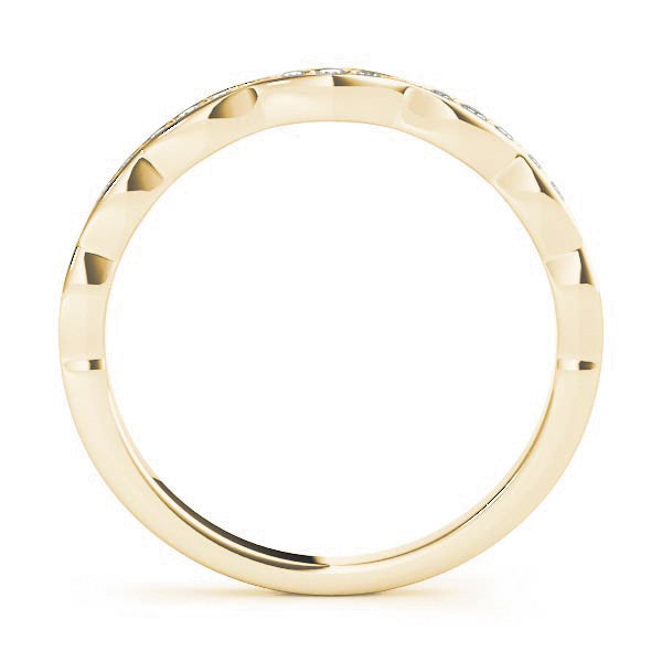 Yellow gold Round Diamond Scalloped Pavé Eternity Band