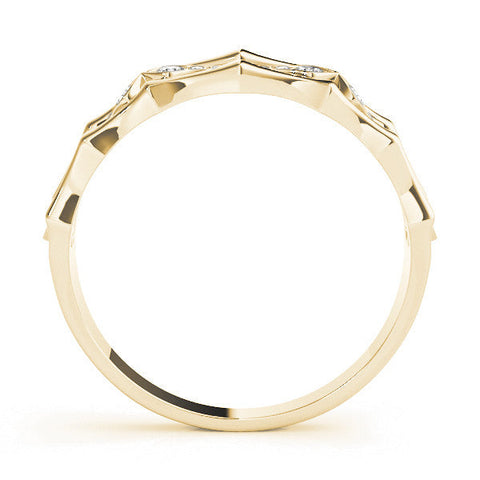 Yellow gold Pavé Round Diamond Eternity Band with Bar Prong Setting